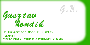 gusztav mondik business card