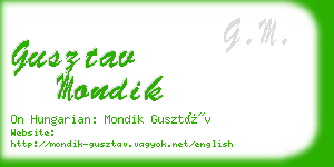 gusztav mondik business card